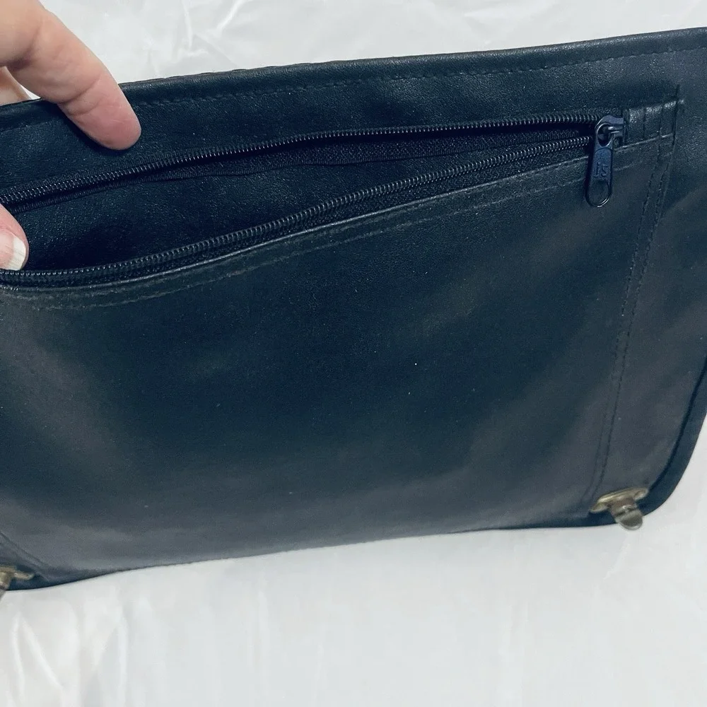 Vintage READ Lagazzi Trans Atlantic‎ Flight Messenger Bag Black Embroidered Dad